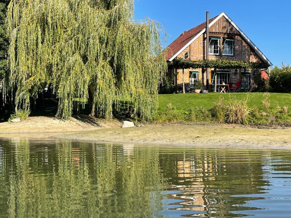 Gemuetliches Fachwerkhaus Am See Mit Kamin Warendorf Buitenkant foto