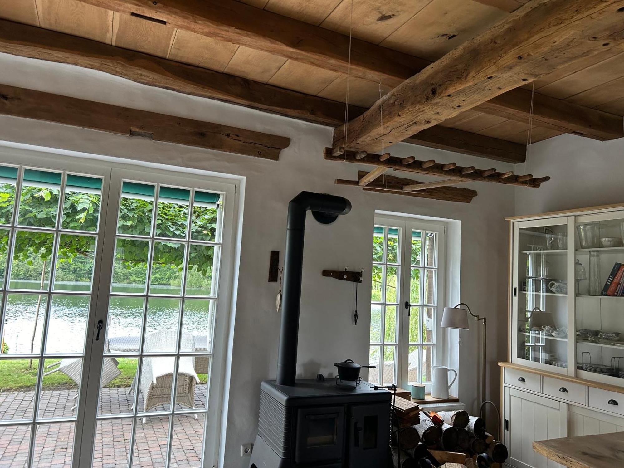 Gemuetliches Fachwerkhaus Am See Mit Kamin Warendorf Buitenkant foto